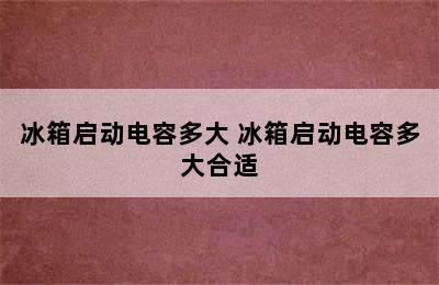 冰箱启动电容多大 冰箱启动电容多大合适